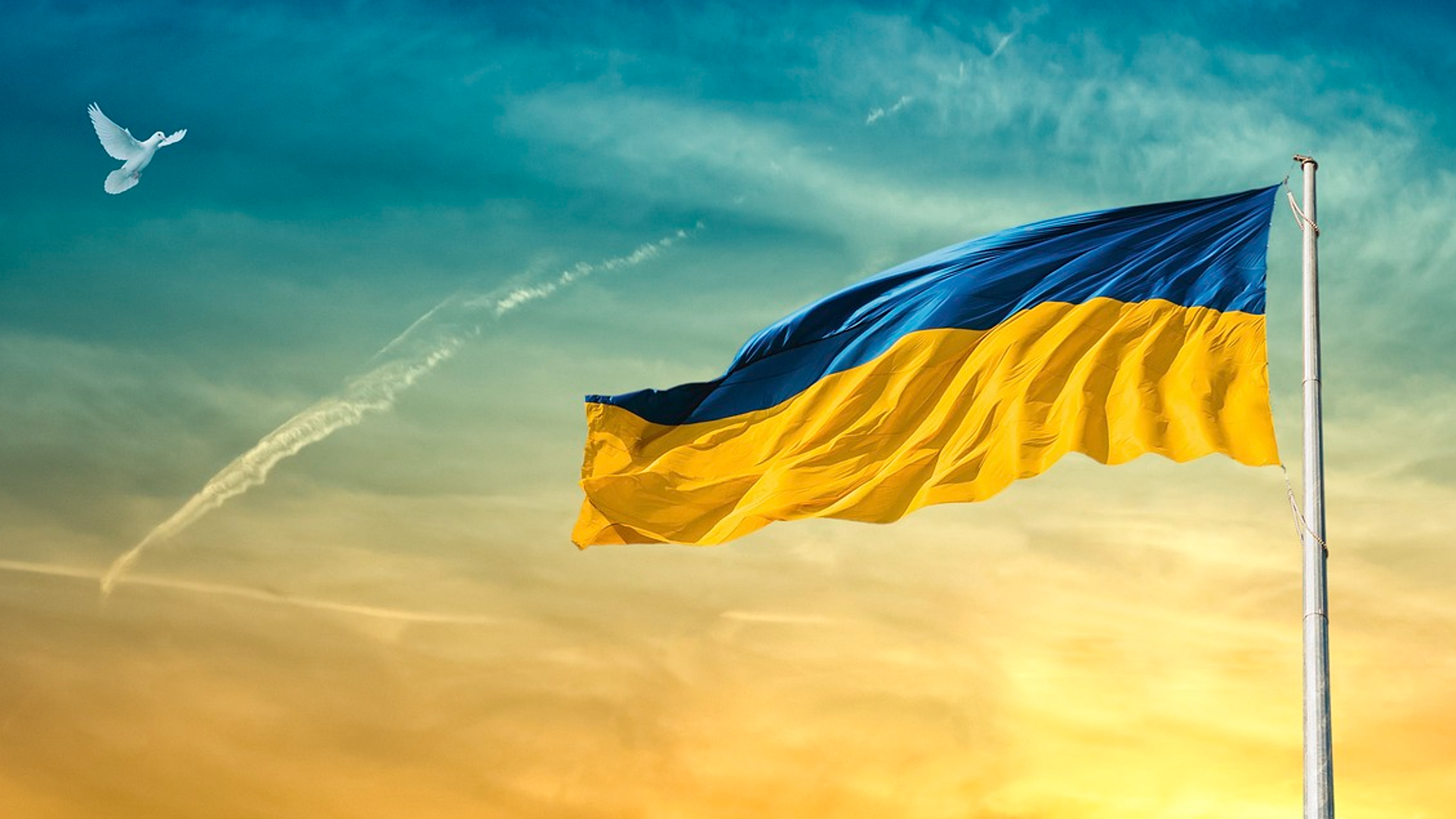 ukrainian flag waving